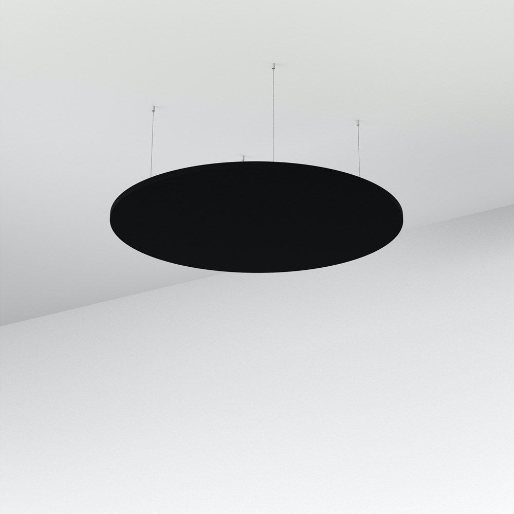 Acoustic Floating Panel Round-Noise Reduction-Black-Commercial Traders - Office Furniture