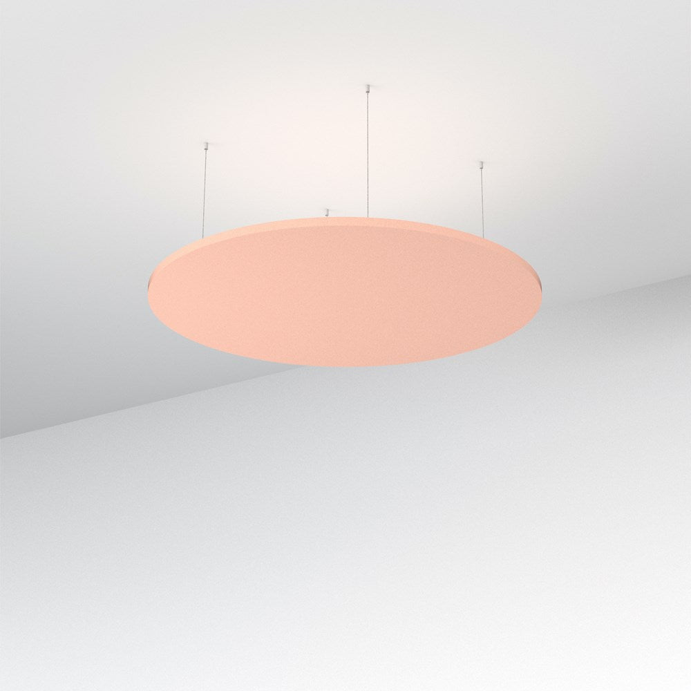 Acoustic Floating Panel Round-Noise Reduction-Blush Pink-Commercial Traders - Office Furniture