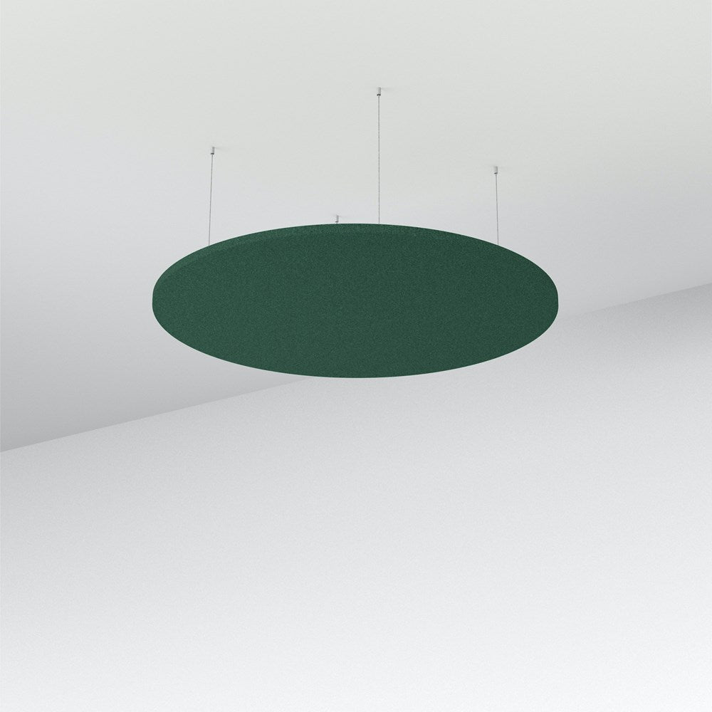 Acoustic Floating Panel Round-Noise Reduction-Forest Green-Commercial Traders - Office Furniture