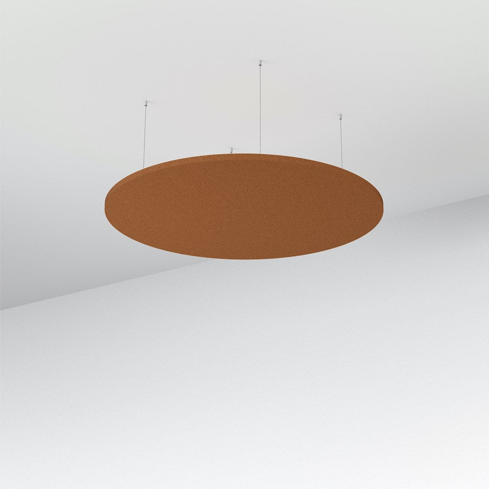 Acoustic Floating Panel Round-Noise Reduction-Rust-Commercial Traders - Office Furniture