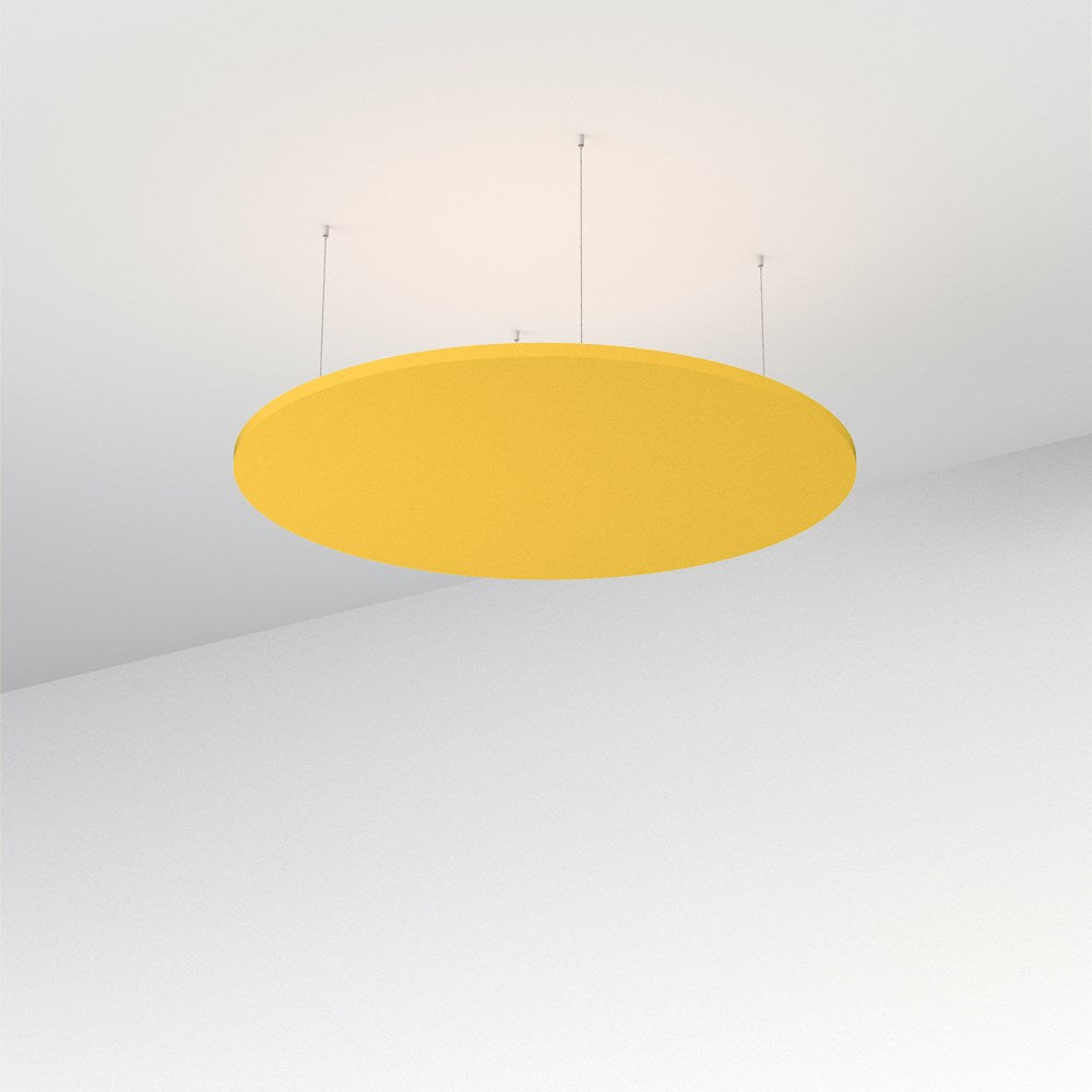 Acoustic Floating Panel Round-Noise Reduction-Yellow-Commercial Traders - Office Furniture