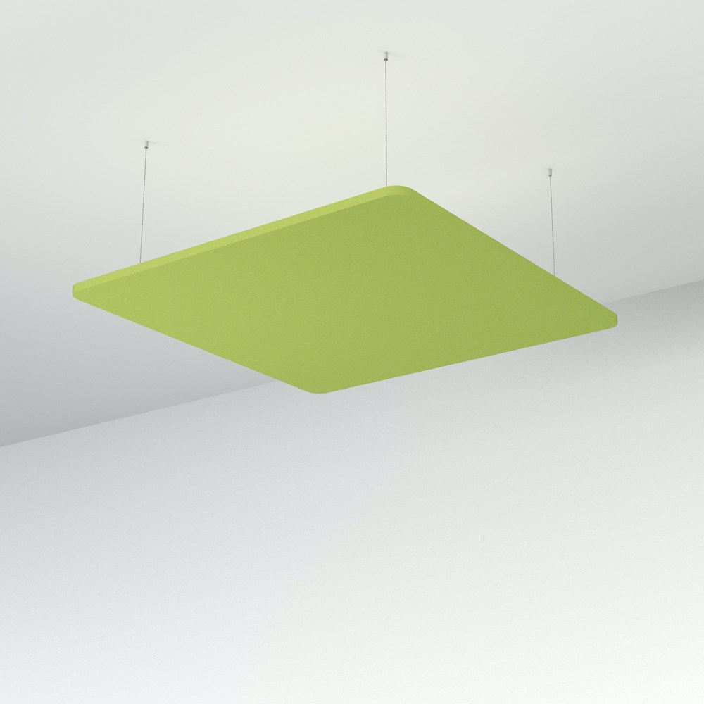 Acoustic Floating Panel Square-Noise Reduction-Apple Green-Commercial Traders - Office Furniture