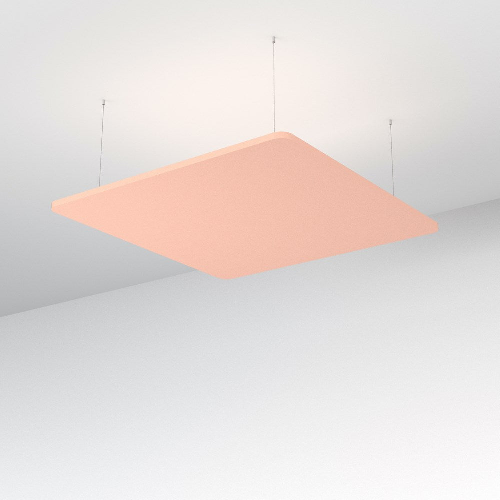 Acoustic Floating Panel Square-Noise Reduction-Blush Pink-Commercial Traders - Office Furniture