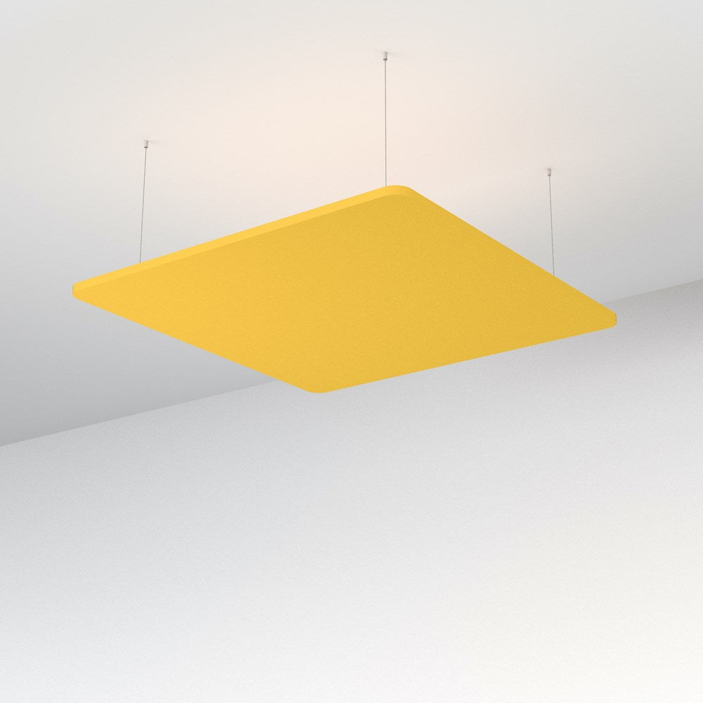 Acoustic Floating Panel Square-Noise Reduction-Yellow-Commercial Traders - Office Furniture