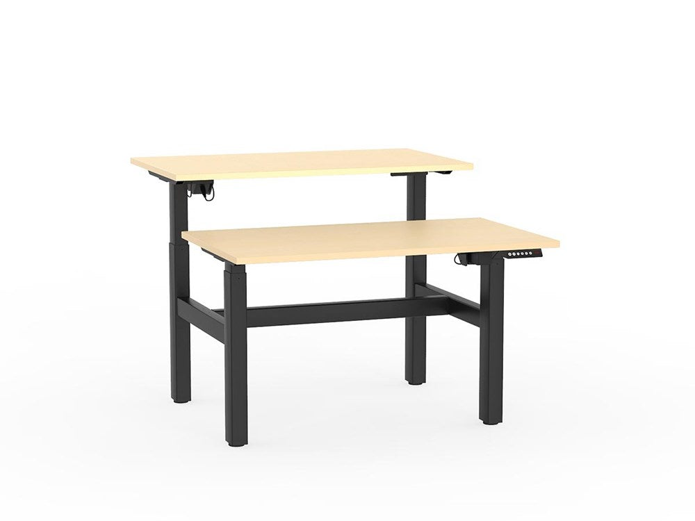 Agile Double Sided 1200 Electric Standing Desk-Desking-Nordic Maple-Black-Commercial Traders - Office Furniture