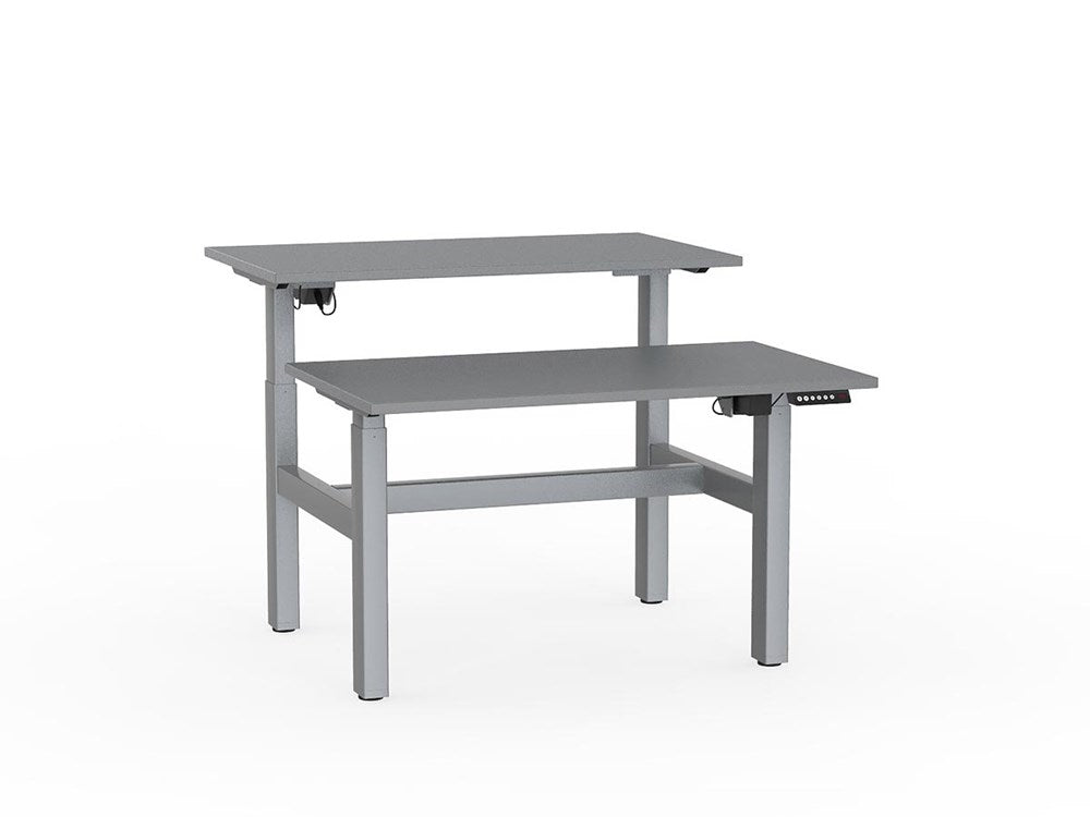 Agile Double Sided 1200 Electric Standing Desk-Desking-Silver-Silver-Commercial Traders - Office Furniture