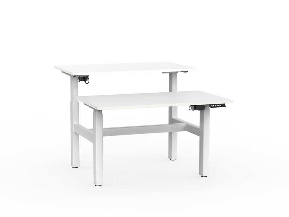 Agile Double Sided 1200 Electric Standing Desk-Desking-White-White-Commercial Traders - Office Furniture