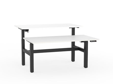 Agile Double Sided 1500 Electric Standing Desk - 2 Column-Desking-White-Black-Commercial Traders - Office Furniture