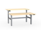 Agile Double Sided 1500 Electric Standing Desk - 2 Column-Desking-Nordic Maple-Silver-Commercial Traders - Office Furniture