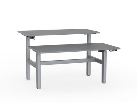 Agile Double Sided 1500 Electric Standing Desk - 2 Column-Desking-Silver-Silver-Commercial Traders - Office Furniture