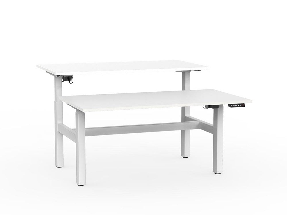 Agile Double Sided 1500 Electric Standing Desk - 2 Column-Desking-White-White-Commercial Traders - Office Furniture