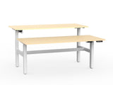 Agile Double Sided 1800 Electric Standing Desk - 2 Column-Desking-Nordic Maple-White-Commercial Traders - Office Furniture