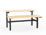 Agile Double Sided 1800 Electric Standing Desk - 3 Column-Desking-Nordic Maple-Black-Commercial Traders - Office Furniture