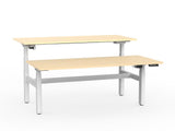 Agile Double Sided 1800 Electric Standing Desk - 3 Column-Desking-Nordic Maple-White-Commercial Traders - Office Furniture