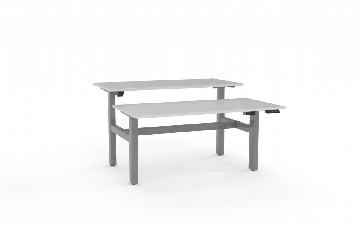 Agile Double Sided 1500 Electric Standing Desk - 2 Column-Desking-White-White-Commercial Traders - Office Furniture
