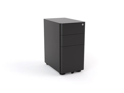 Agile 2 + File Draw Slim Mobile Pedestal-Storage-Black Texture-Commercial Traders - Office Furniture
