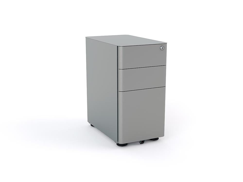 Agile 2 + File Draw Slim Mobile Pedestal-Storage-Black Texture-Commercial Traders - Office Furniture