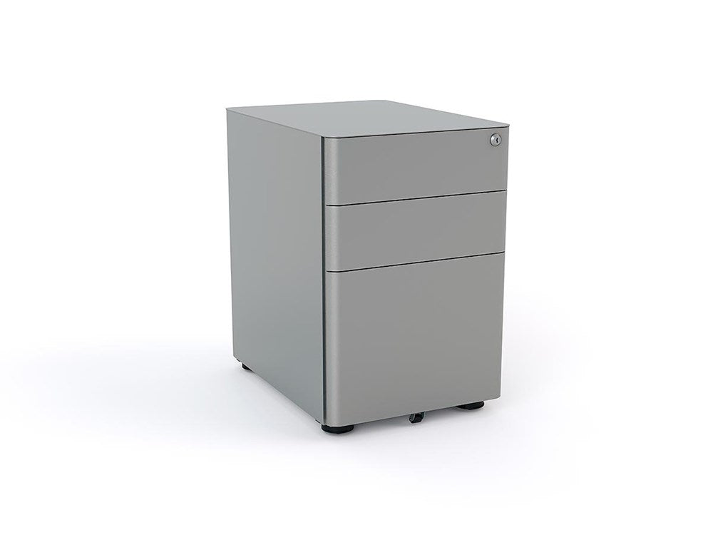 Agile 2 + File Draw Slim Mobile Pedestal-Storage-Silver-Commercial Traders - Office Furniture