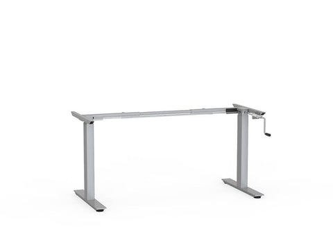Agile Double Sided Winder Desk - Frame Only Single sided?-Desking-1200mm - 1800mm-Silver-Commercial Traders - Office Furniture