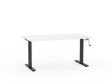 Agile 1500 x 800 Winder Adj Desk-Desking-White-Black-Commercial Traders - Office Furniture