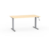 Agile 1500 x 800 Winder Adj Desk-Desking-Nordic-Silver-Commercial Traders - Office Furniture