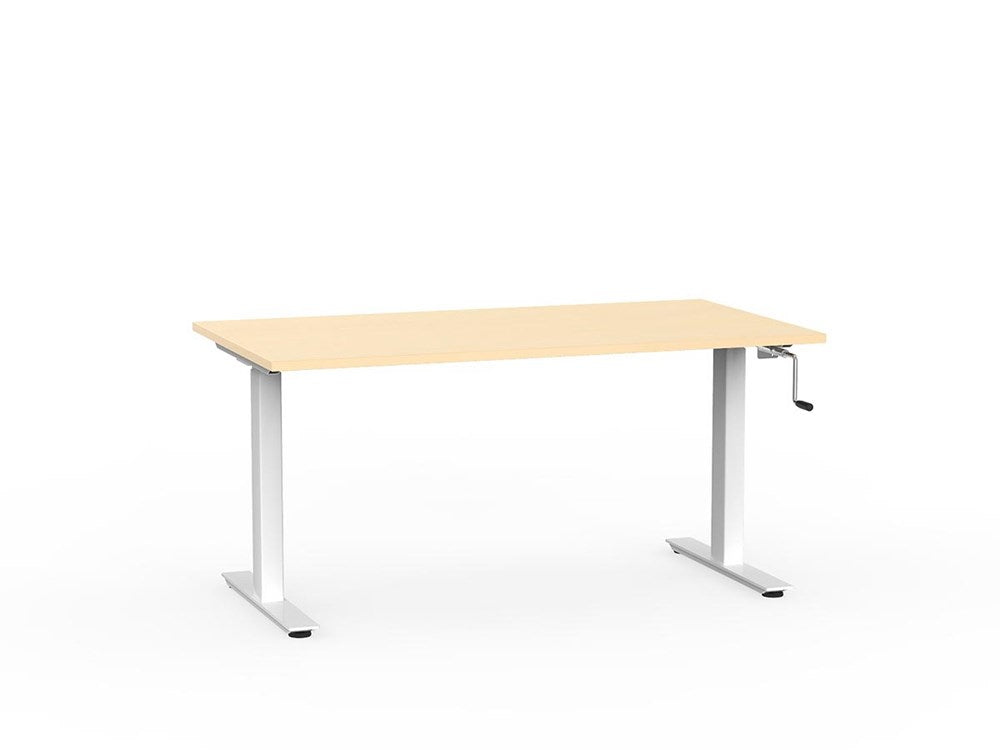 Agile 1500 x 800 Winder Adj Desk-Desking-Nordic-White-Commercial Traders - Office Furniture