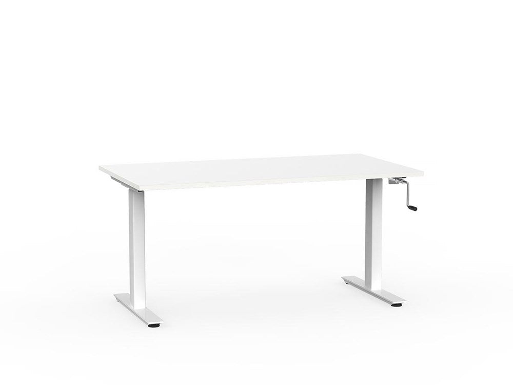 Agile 1500 x 800 Winder Adj Desk-Desking-White-White-Commercial Traders - Office Furniture