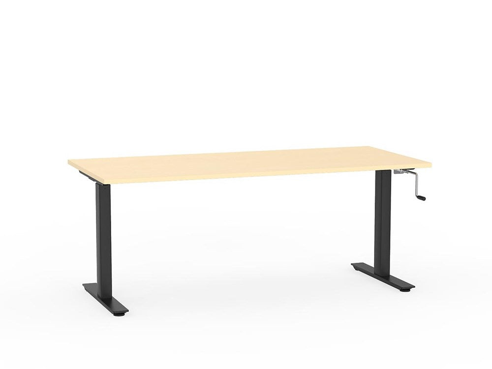 Agile 1800 x 800 Winder Adj Desk-Desking-Nordic-Black-Commercial Traders - Office Furniture