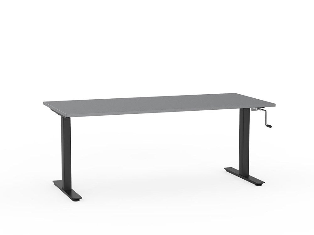 Agile 1800 x 800 Winder Adj Desk-Desking-Silver-Black-Commercial Traders - Office Furniture