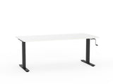 Agile 1800 x 800 Winder Adj Desk-Desking-White-Black-Commercial Traders - Office Furniture