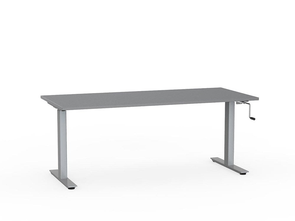 Agile 1800 x 800 Winder Adj Desk-Desking-Silver-Silver-Commercial Traders - Office Furniture