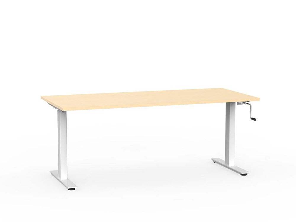 Agile 1800 x 800 Winder Adj Desk-Desking-Nordic-White-Commercial Traders - Office Furniture