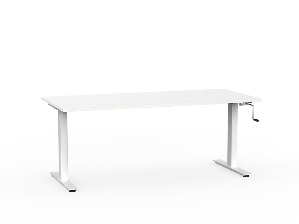 Agile 1800 x 800 Winder Adj Desk-Desking-White-White-Commercial Traders - Office Furniture