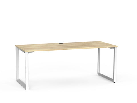 Anvil 1800 x 800 Desk-Desking-Atlantic Oak Top/ White Legs-Commercial Traders - Office Furniture