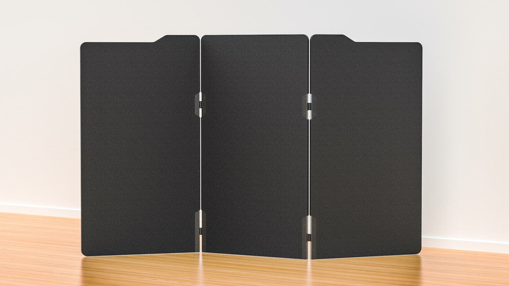 Milford Acoustic Freestanding 3 Partition - 1800h x 1000w -24mm thick-Noise Reduction-Black-Commercial Traders - Office Furniture