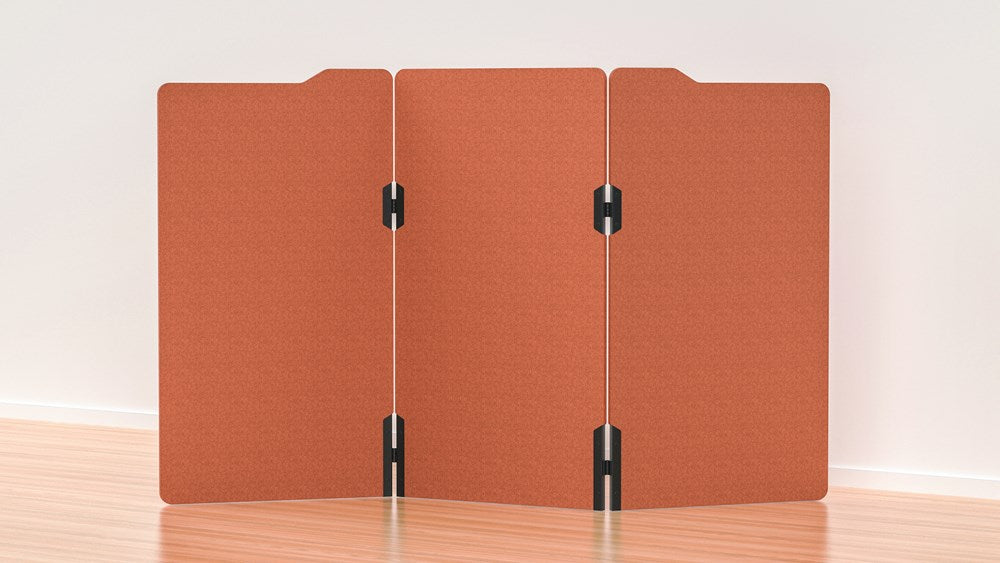 Milford Acoustic Freestanding 3 Partition - 1800h x 1000w -24mm thick-Noise Reduction-Rust-Commercial Traders - Office Furniture