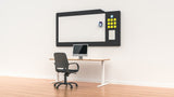 WHITEBOARD MILFORD-Office Partitons-Black-1500 wide-Commercial Traders - Office Furniture