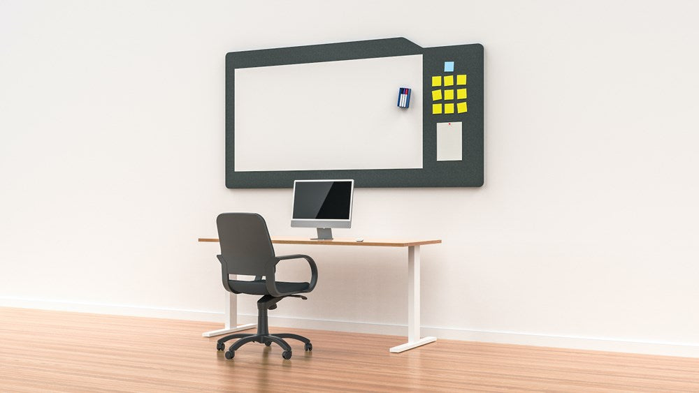 WHITEBOARD MILFORD-Office Partitons-Dark Grey-1500 wide-Commercial Traders - Office Furniture