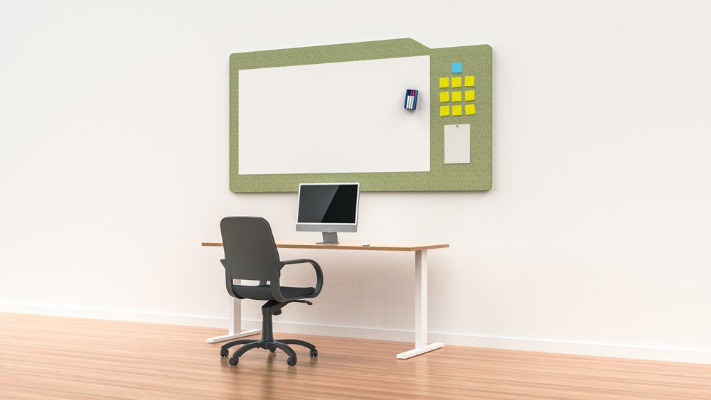 WHITEBOARD MILFORD-Office Partitons-Leaf Green-1500 wide-Commercial Traders - Office Furniture