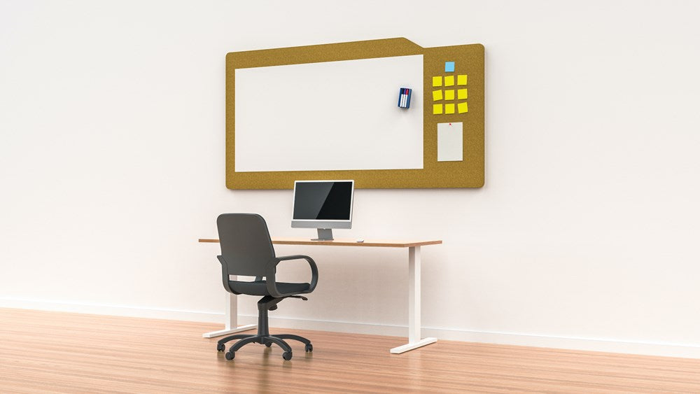 WHITEBOARD MILFORD-Office Partitons-Mustard-1500 wide-Commercial Traders - Office Furniture