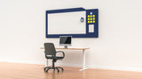 WHITEBOARD MILFORD-Office Partitons-Navy Peony-1500 wide-Commercial Traders - Office Furniture