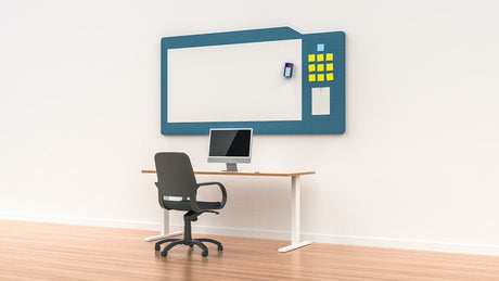 WHITEBOARD MILFORD-Office Partitons-Pageant Blue-1500 wide-Commercial Traders - Office Furniture