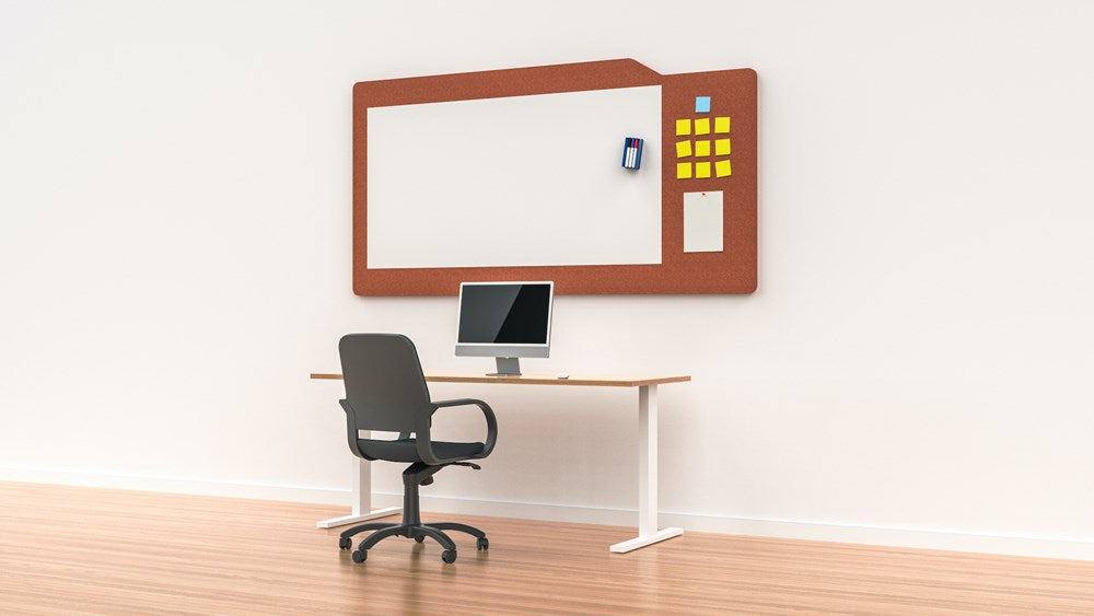 WHITEBOARD MILFORD-Office Partitons-Rust-1500 wide-Commercial Traders - Office Furniture