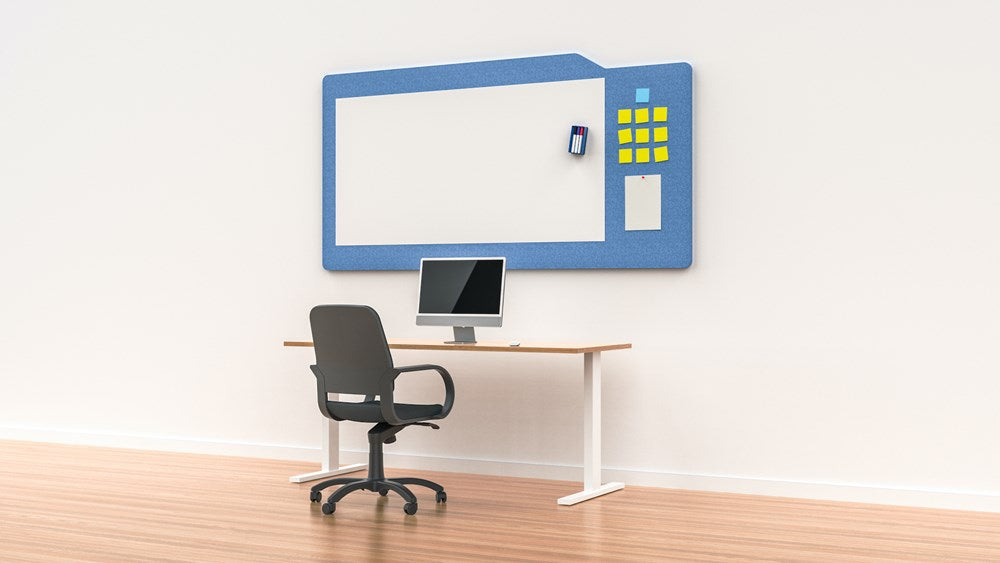 WHITEBOARD MILFORD-Office Partitons-Sky Blue-1500 wide-Commercial Traders - Office Furniture