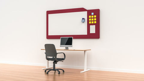 WHITEBOARD MILFORD-Office Partitons-Wine-1500 wide-Commercial Traders - Office Furniture