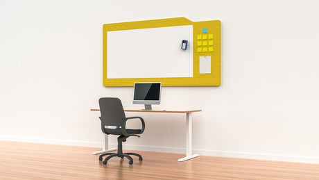 WHITEBOARD MILFORD-Office Partitons-Yellow-1500 wide-Commercial Traders - Office Furniture