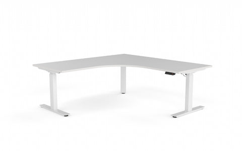 Agile 1500 x 1500 Electric Corner Workstation-Desking-White-White-Commercial Traders - Office Furniture