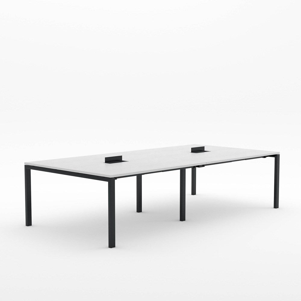 Alti Meeting Table 3000 x 1500-Meeting Tables-Silver Strata-Black-North Island (Ground Floor Only)-Commercial Traders - Office Furniture