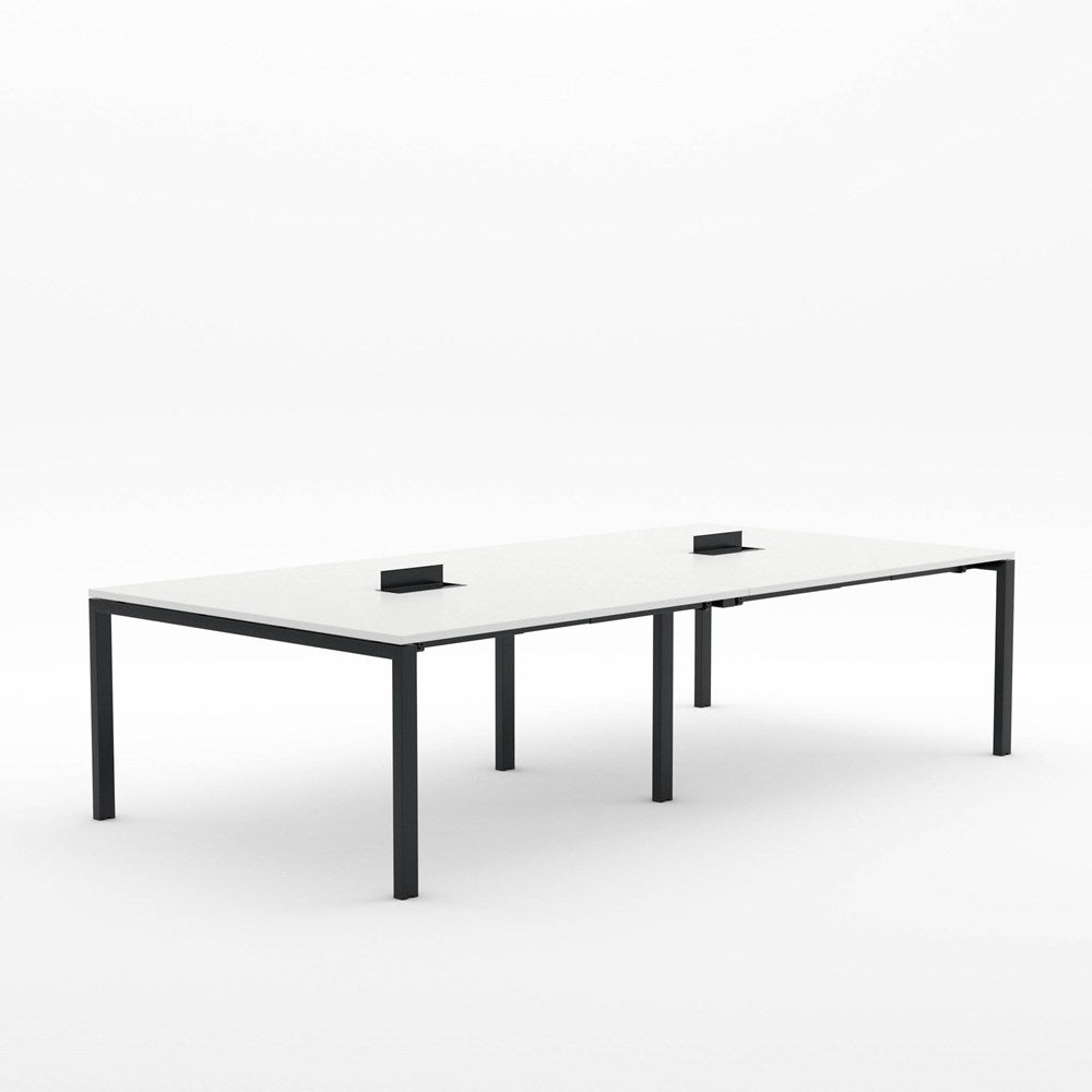 Alti Meeting Table 3000 x 1500-Meeting Tables-White-Black-North Island (Ground Floor Only)-Commercial Traders - Office Furniture