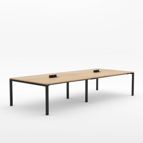 Alti Meeting Table 3600 x 1500-Meeting Tables-Affinity Maple-Black-North Island-Commercial Traders - Office Furniture